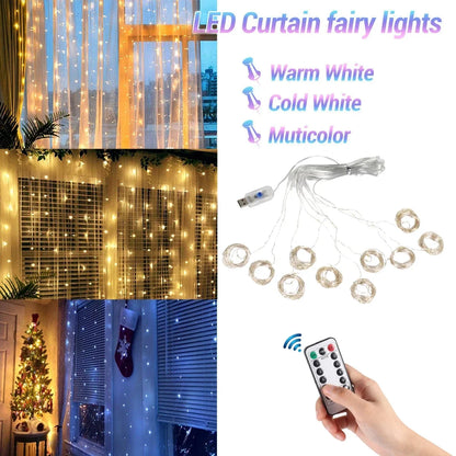 twinkle glow christmas curtain lights✨