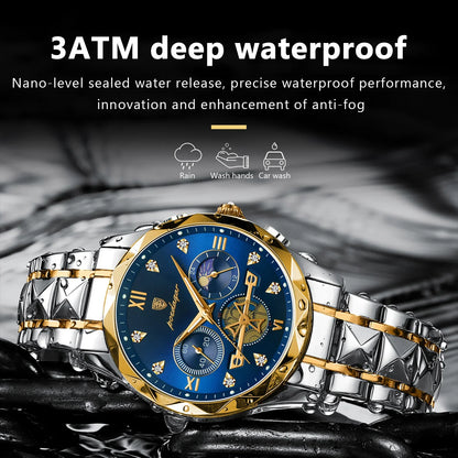 poedagar luxury mens watch waterproof