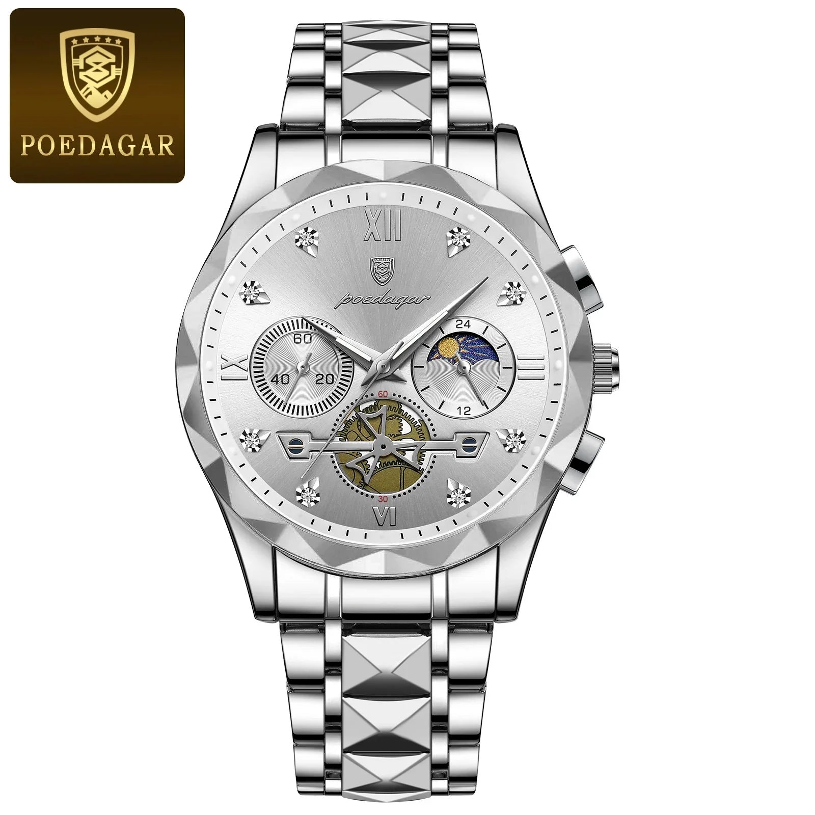 poedagar luxury mens watch waterproof