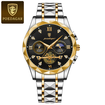 poedagar luxury mens watch waterproof