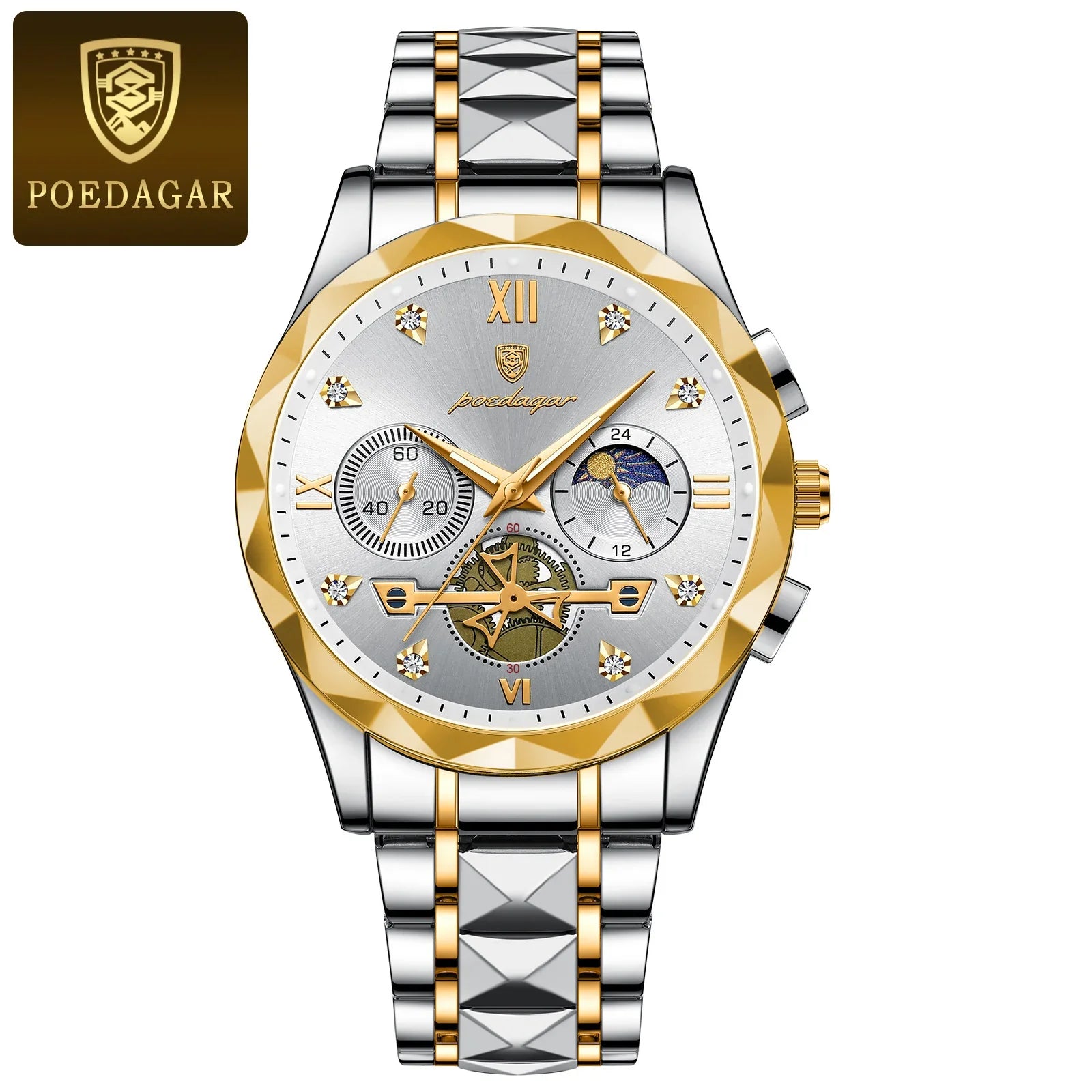 poedagar luxury mens watch waterproof