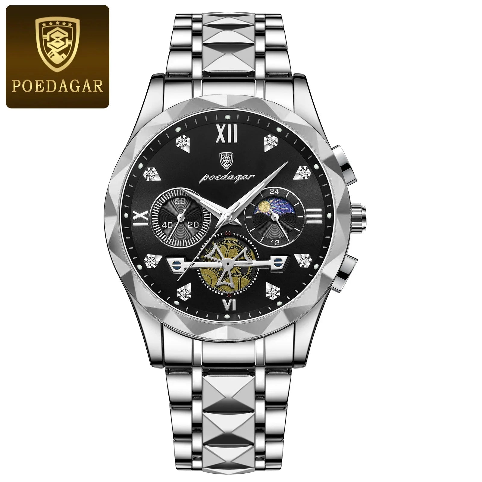 poedagar luxury mens watch waterproof